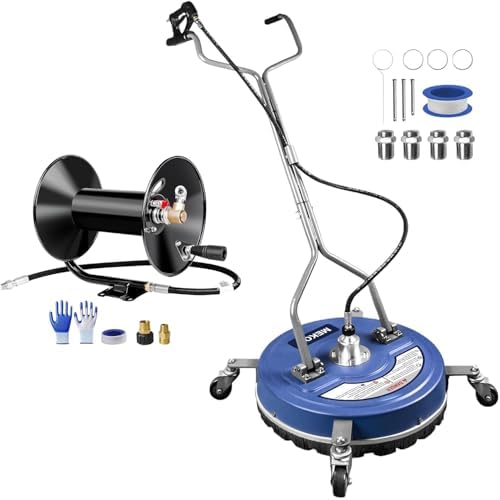 MEKOH Pressure Washer Hose Reel 100ftx3/8”/130ftx1/4” ＆ MEKOH Pressure Washer Surface Cleaner 20'' by MEKOH