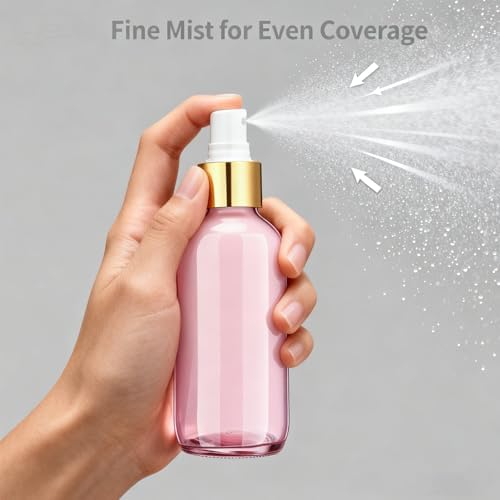 54 Pack 4 oz Small Glass Spray Bottles, Pink Refillable Fine Mist Bottles for Essential Oils, Cleaning Solutions, Perfume, Travel Size Liquid Containers - Image 4