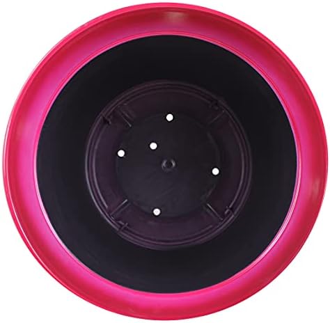 Garden Elements Indoor/Outdoor Glazed Brushed Happy Plastic Planter, Large, Bright Pink, 15" (Pack of 2) - Image 3