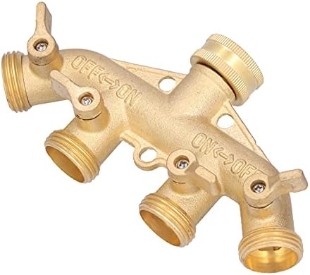 Hose Splitter, 4 Way Hose Splitter with Ball Valve Individual Control Gasket and Tape, Brass Hose Splitter Suitable for Garden Irrigation - Image 7