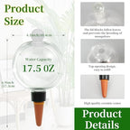 8pcs Plant Self Watering Globes with Covers, Plastic Water Bulbs Top Fill, Plant Watering Devices System Slow Release Terracotta, Water Spikes Stakes for Indoor - Image 2