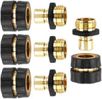 Quick Connect Hose Fittings Male and Female Set, 3/4 Inch Water Hose Connector with Rubberized Grips, Aluminum Garden Hose Fitting Quick Connector for Garden Kitchen(4 Sets) by Unknown