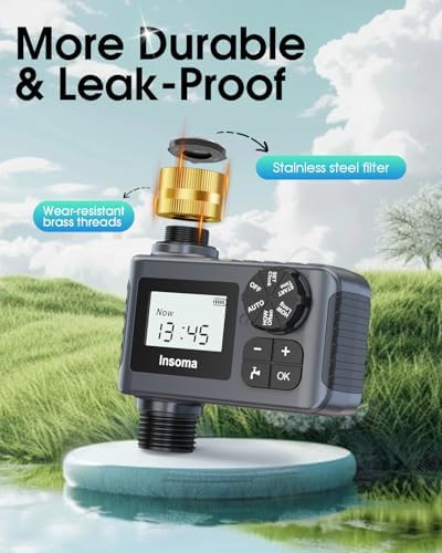 2-Packs Water Timer for Outdoor Garden Hose, Hose Timer with Rain Delay/Manual Mode, Automatic Drip Irrigation Controller System for Lawn Yard Garden Watering - Image 6