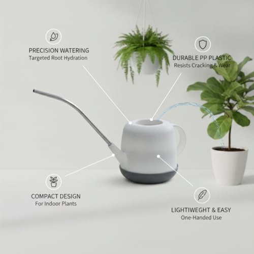 Long Spout Watering Can for Indoor Plants, Durable PP Plastic Pot Waterer with Precision Flow Control for Hanging Baskets and Dense Foliage - Image 4