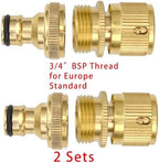 Duty Brass 1-2-4 way Splitter Garden Hose Hexagonal Connector with Comfortable Grip Shut Off Valves Adapter Water Tap(Maleconnector EU) - Image 2