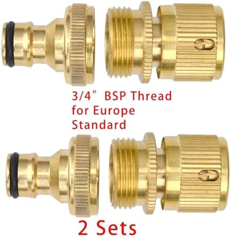 Duty Brass 1-2-4 way Splitter Garden Hose Hexagonal Connector with Comfortable Grip Shut Off Valves Adapter Water Tap(Maleconnector EU) - Image 2