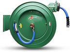 RMX BluSeal Auto Retractable Water Hose Reel with Hot & Cold Water Rubber Garden Hose, Spray Nozzle - Ultra Light, Super Strong with 6' Lead-in Hose (5/8” x 50’ Green) - Image 2