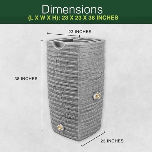 Good Ideas Impressions Riverwalk Rain Water Collection Barrel, 2 Pack - Image 3