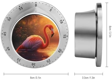 Flamingo in Water Funny Timer 60 Minute Countdown Timer Mechanical Time Management Tool for Kitchen Work - Image 2