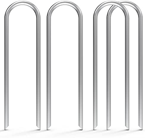 MySit 6 Inch 150 Pack U Shaped Galvanized Drip Irrigation Stakes 11 Gauge by MySit