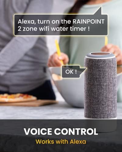 RAINPOINT WiFi Hose Timer, Smart Water Timer for Garden, Drip Irrigation Controller System with Wi-Fi Hub Automatic Manual Watering, Alexa APP Voice Control - Image 4