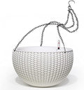 Dexceder 9 Inch Self Watering Hanging Planter (White) by Dexceder
