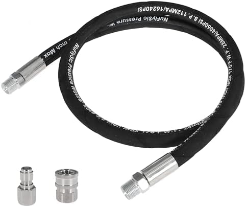 Pressure Washer Whip Hose Power Washer Jumper Hose for Pressure Washing with Steel Connector 3/8 Inch NPT Quick Connect Plug Hose Reel Connector Hose, 4000 PSI, 8FT, 1PCS by NuFlySic