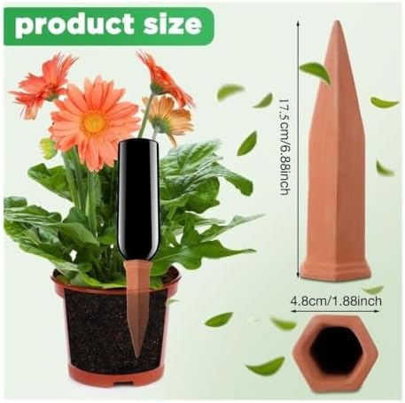 Terracotta Plant Spikes, Self Watering Stakes Automatic Drip Irrigation(8pcs) - Image 6