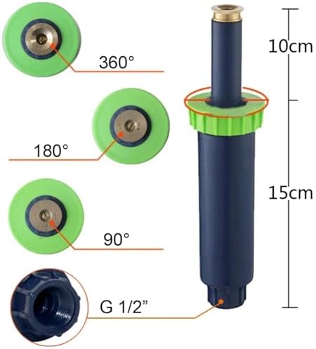 Pop Up Sprinkler 2Pcs 1/2 Inch Female Thread 90/180/360 Degree Irrigation Sprinkler Farm Refraction Nozzle for Lawn, Yard(Type 4) - Image 5