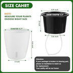 Planterhoma 5 Inch Self Watering Pots for Indoor Plants, 12 Packs Self Watering Planters for Orchid, Spider Plant, Devil's Ivy & African Violet, Water Indicator & Black Wick Pots, White/Black - Image 4