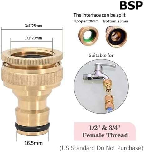 10Pcs Brass Garden Hose Quick Connector Drip Irrigation Fittings Repair Kit - Image 2