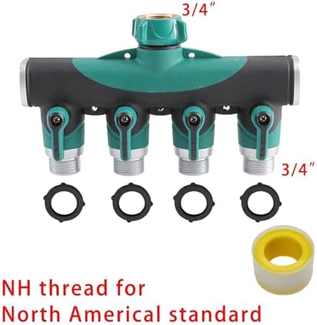 1-2-4 Way Heavy Duty Garden Hose Splitter Faucet Splitter, Outdoor Faucet Splitter Adapter For Water Hose, Water Spigot Splitter(4 Way USA) - Image 2
