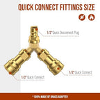 1/2 inch Natural Gas Y Splitter, 2-Way Natural Gas Quick Connect Fittings with Shut Off Valve, Conversion Kit for Gas Line, 1/2" Propane Hose, Pizza, Oven, Grill, Generator, Heater - Image 2