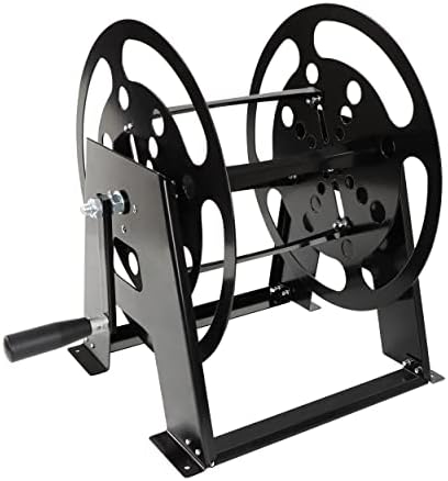 Dumble RV Extension Cord Reel Stand - 50-100ft Black Steel RV Electrical Cord Roll Up or Camper Hose Organizer Spool by Dumble