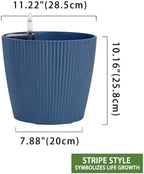 Dexceder 11x10 Self Watering Planters Indoor (2 Pack, Deep Blue) - Image 2