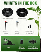250FT Drip Irrigation System with 1/2" 1/4" Irrigation Tubing and Emitters - Image 5