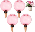 M METERXITY 4-Pack Plant Self Watering Globes, 6.9 oz Plastic Bubble Water Bulbs Top Fill for Indoor/Outdoor Plants, Self Watering Spikes Slow Release Terracotta [Pink] by MMETERXITY