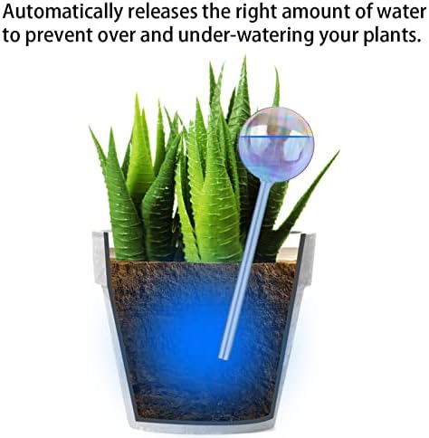 [6 PCS] Light Iridescent Rainbow Gradient Color Clear Glass Self-Watering System Spikes, Automatic Plant Waterer Bulbs - Image 3