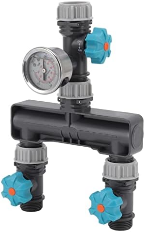 2 Way Water Pressure Regulator with Gauge, Adjustable Irrigation Valve Splitter for Garden Hose, Patio, Farm by Unknown