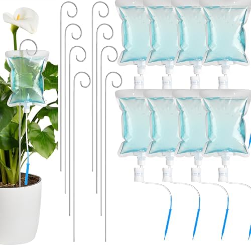 Norme 12 Pcs Plant Drip Irrigation Set 500 ml Drip Water Bag Plant Waterer with Support Rod Stakes Self Watering Spikes Automatic Watering System for Potted Indoor Outdoor by Norme