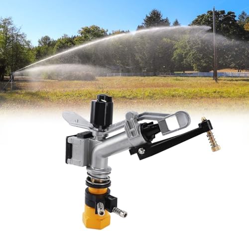Metal Impact Sprinkler Head, 360 Auto Rotating, 1-1/2 Inch FNPT Connection, Large Area Irrigation, Lawn Sprinkler for Yard and Garden by Unknown