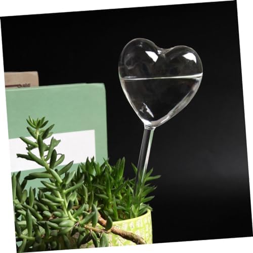 YARNOW Heart Shaped Glass Self-Watering Globes Automatic Plant Watering System for Potted Plants 3-Piece Set for Indoor and Outdoor Gardening - Image 4