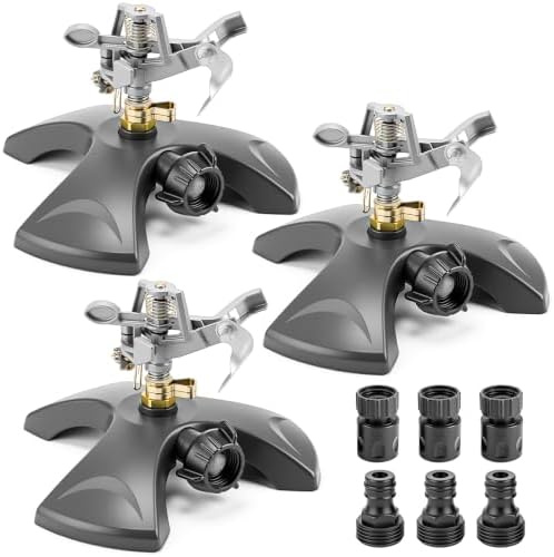Reallnaive 3 Pcs Pulsating Sprinklers for Yard ABS Weighted Base by Reallnaive