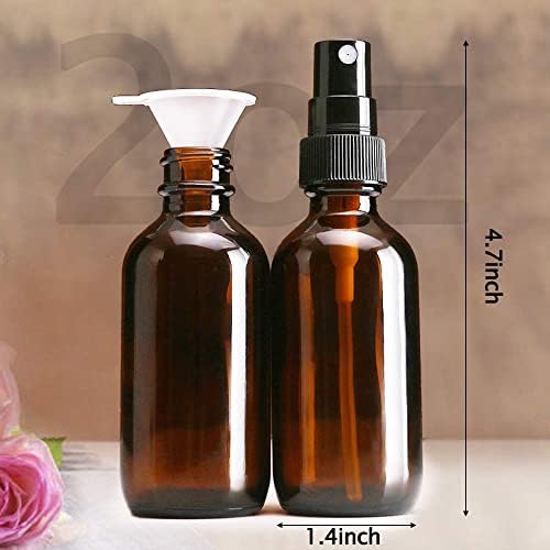 Wedama Spray Bottle, 2 oz Fine Mist Glass Spray Bottle, Little Refillable Liquid Containers for Watering Flowers Cleaning (24 Pack, Amber) - Image 7
