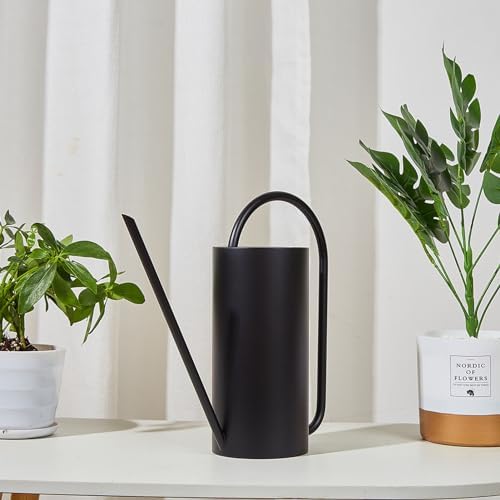Plants Watering Can - 1500ml Large Capacity Stainless Steel Kettle for Indoor Outdoor Bonsai Plants and Garden - Long Spout Gardening Supplies (Black) - Image 7