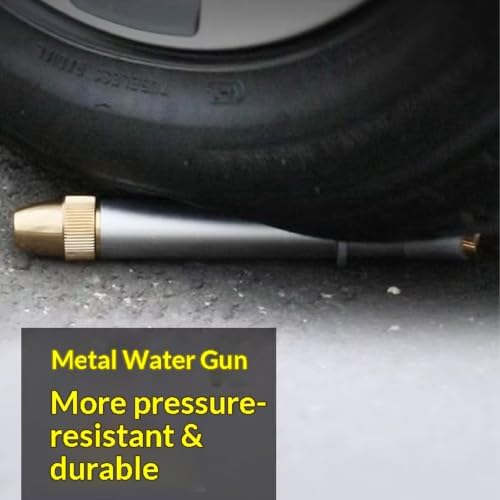 High-Pressure Metal Water Sprayer, Heavy Duty Adjustable Hose Nozzle with 4 Metal Hose Connectors, Multipurpose Sprayer for Car Washing, Garden Watering, Patio & Driveway Cleaning (Black) - Image 6