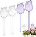M METERXITY 4-Pack Plant Watering Globes, 9.4 Inch Plastic Self Watering Planter Insert for Indoor/Outdoor Plants, Self Water Devices [Transparent/Purple] by MMETERXITY