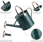 1.75 Gallon Outdoor Metal Watering Can for Garden Plants, Vintage Zinc Watering Can with Removable Spray Spout, Ideal for Outdoor Use (Green) - Image 2