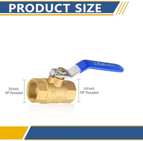 10PCS GUOFIS 3/4" Full Port Brass FIP Ball Valve,600 WOG Valve,Blue Handle - Image 2