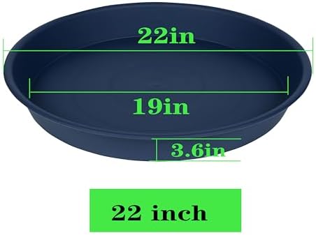 2 Pack of Plant Saucer 20 22 inch, 3.6" Depth, Large Deep Heavy Duty Plant Saucers, Garden Plastic Plant Trays for Indoors Outdoor, Pot Tray for Planter 19-23" (Blue) - Image 2