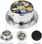 Mechanical Kitchen Timers for Cooking,Blue Base Yellow Floral Printed 60 Minute Magnetic Countdown Timer,Cute Cooking Timers with Alarm,Stainless Steel Time Timer Manual No Batteries Required - Image 3