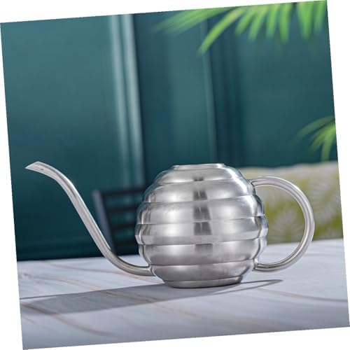 Toyvian Stainless Steel Garden Watering Can for Indoor Outdoor Plants Metal Watering Pot with Large Capacity for Office Home Garden Use Silver - Image 5