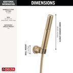 Delta 2-Setting Brushed Gold Wall Mount Handheld Shower Head with ProClean Spray, Hand Held Shower Head and Hose with High Pressure Spray, Lumicoat Champagne Bronze 55537-CZ-PR - Image 5