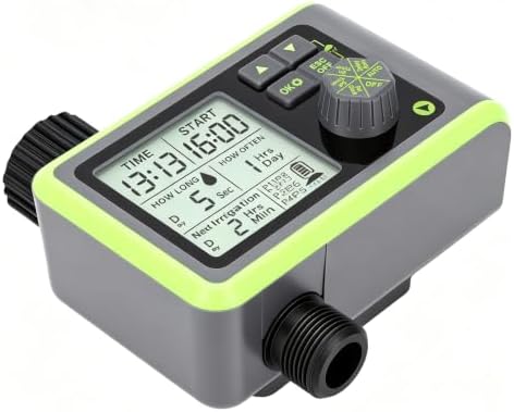 Yosoo Garden Irrigation Timer 8 Programs Rain Sensor Auto Shutoff Large LCD Display Water Timer with Manual Override for Courtyard Balcony Green Wall - Image 4