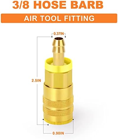 GASHER 12Pcs Industrial Air Coupling with 3/8" Hose Barb, 3/8" Basic Flow Quick Connect Air Coupler - Image 2