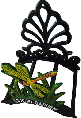 Decorative Garden Hose Holder, Hose Hanger, Heavy Duty Cast Iron Garden Yard Water Pipe Holds, Wall Mounted Hose Butler, Hose Rack Reel, 50FT 75FT 100FT Water Hose Bulter Storage (Dragonfly) - Image 5
