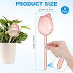 M METERXITY 4-Pack Plant Watering Globes, 9.4 Inch Plastic Self Watering Planter Insert for Indoor/Outdoor Plants, Self Water Devices [Champagne] - Image 3
