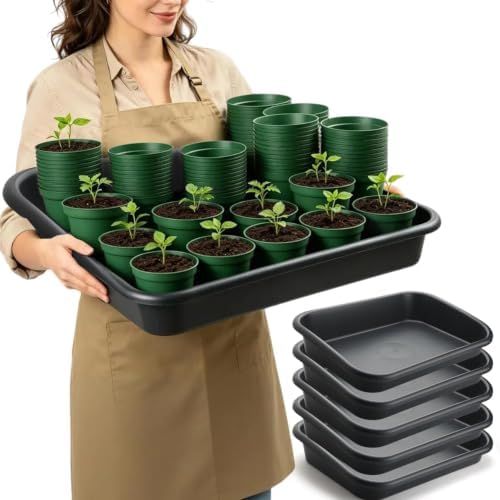 5 Pack Plant Potting Trays -23"x16.5"x4.3" Multifunctional Garden Tidy Tray by RooTrimmer