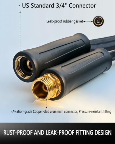 Flexible 100FT Garden Hose & Garden Hose Nozzle 10 Spray Patterns Water Sprayer Nozzle - Image 6