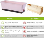 Oliz Window Box Planter 8 Pcs, 17 Inches Rectangle Flower Pots with Drainage Holes & Trays, Vegetable Planters for Windowsill Patio Garden Balcony Home Indoor Outdoor (Pink, 16 * 7 * 6 inch) - Image 3